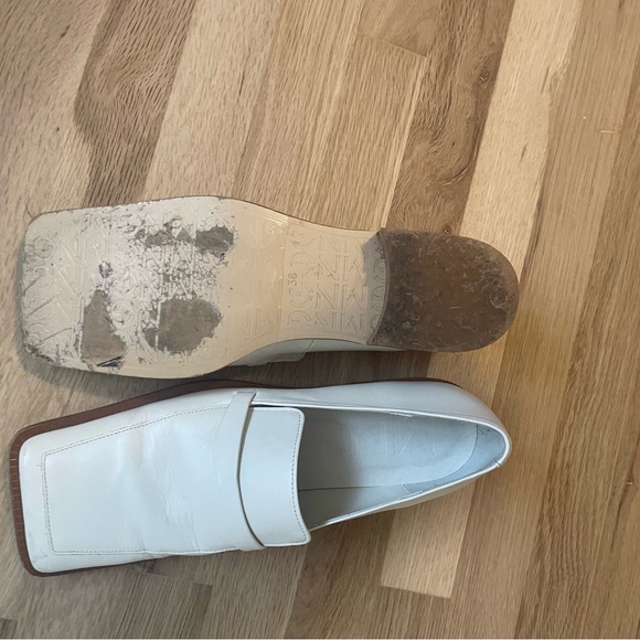 Mango loafers, white, square toe, size 38 - Picture 3 of 4